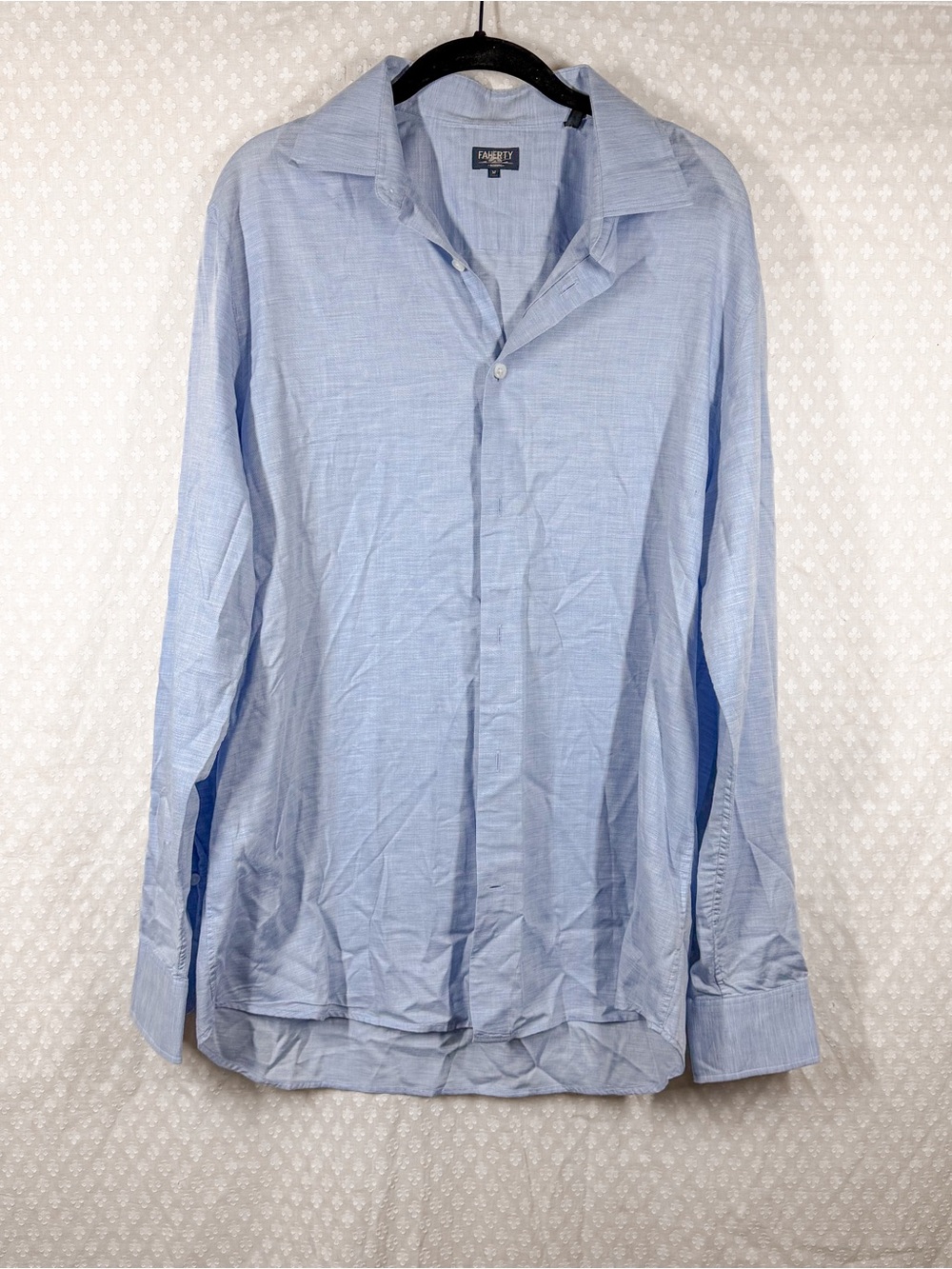 Faherty Light Blue Button Down Lightweight Cotton Top